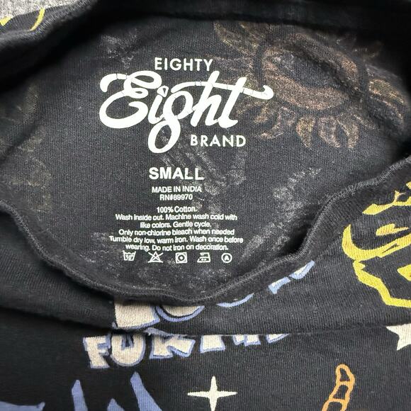 Eighty Eight Graphic T-Shirt Men's Small Black Dream Signs Stars/Moon Cotton - Picture 2 of 5